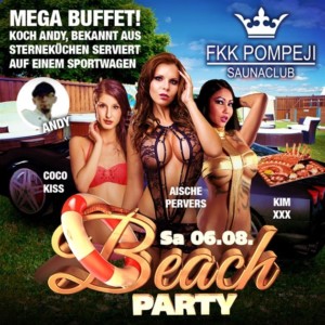FKK Pompeji Beach Party Flyer